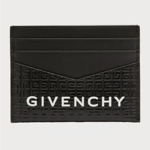 Givenchy Black 4G Embossed Leather Card Holder